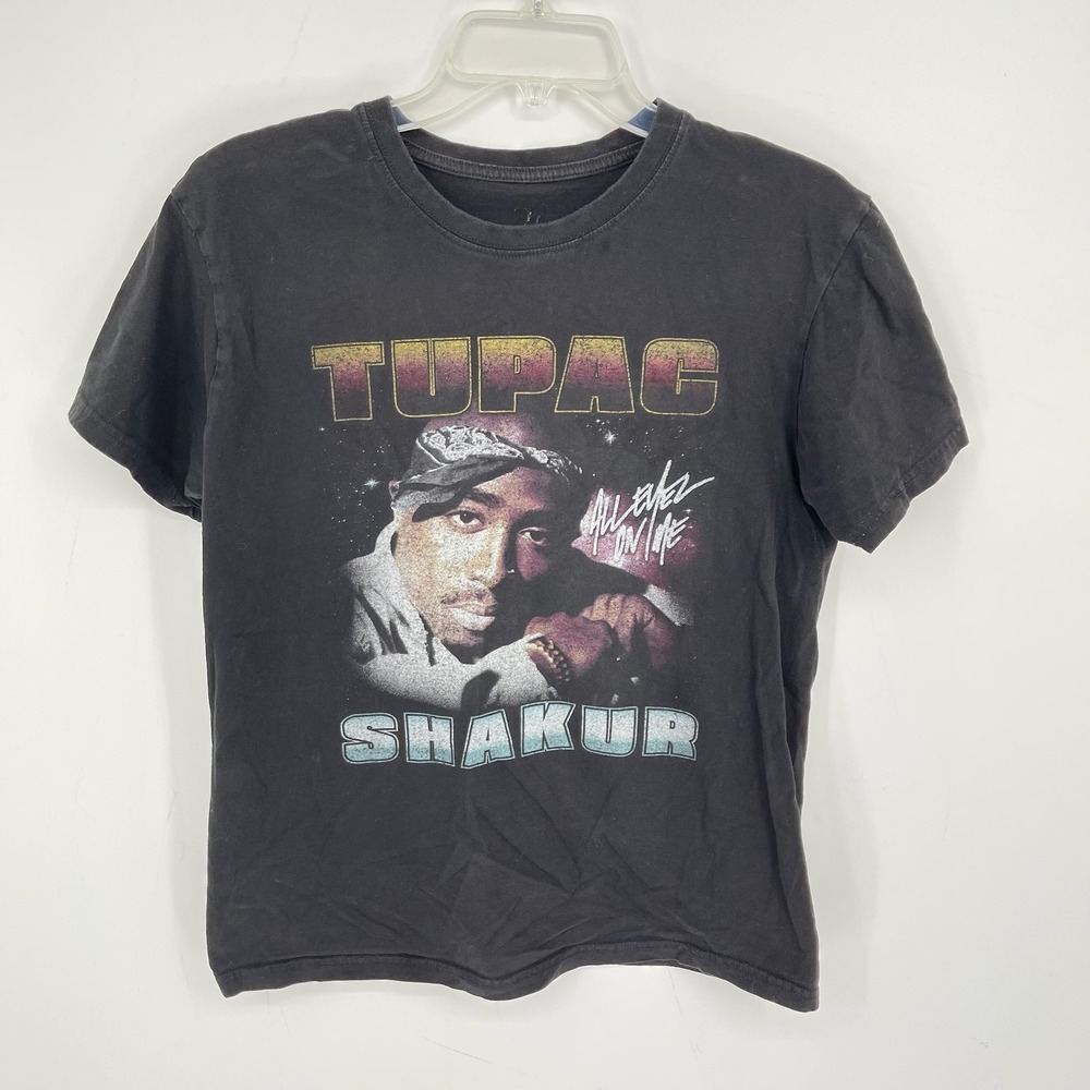 Bravado Men's Black Tupac Shakur All Eyez On Me Graphic Tee Size M